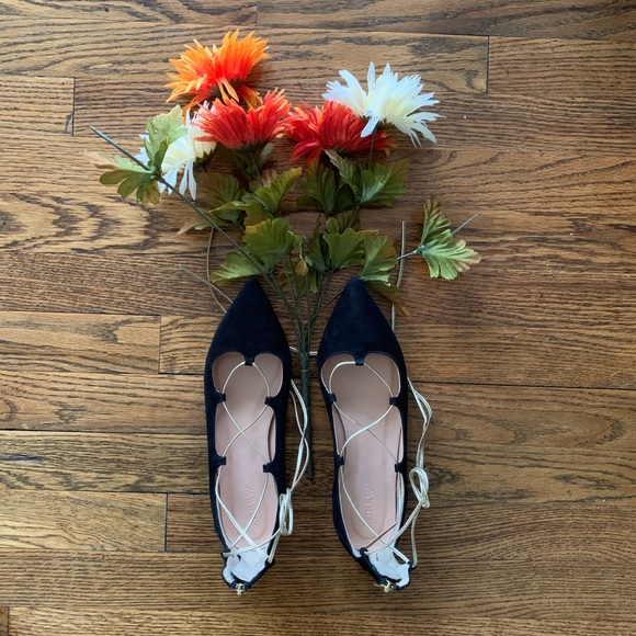 J. Crew black and gold tie up flats- 7 - Picture 2 of 7